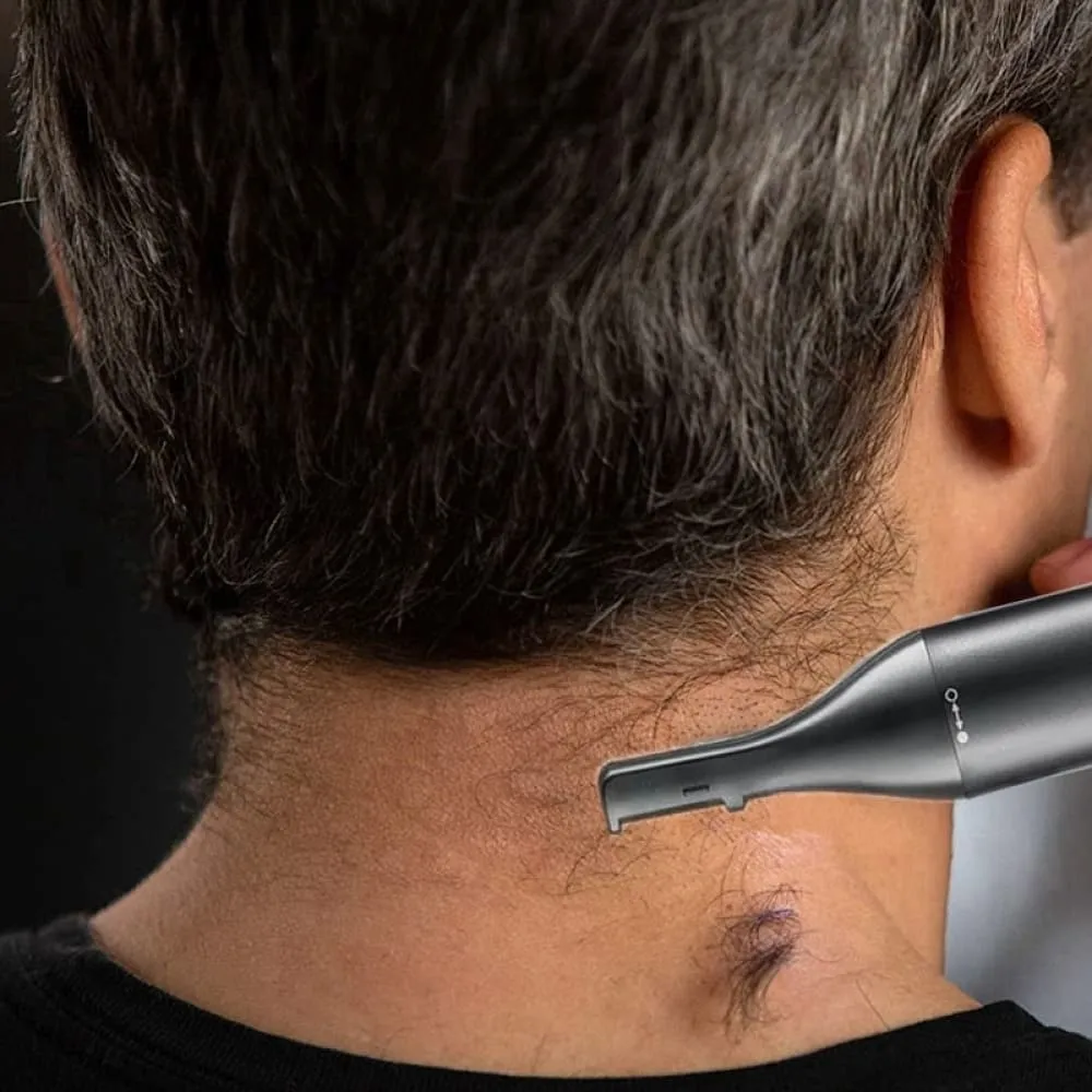 2 In-1 Electric Rechargeable Washable Nose Eyebrow Hair Trimmer for Men