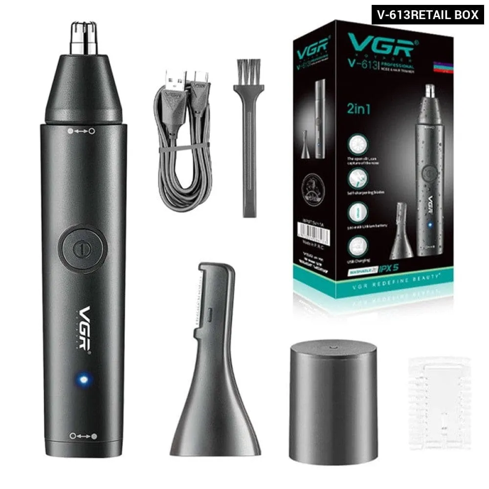 2 In-1 Electric Rechargeable Washable Nose Eyebrow Hair Trimmer for Men