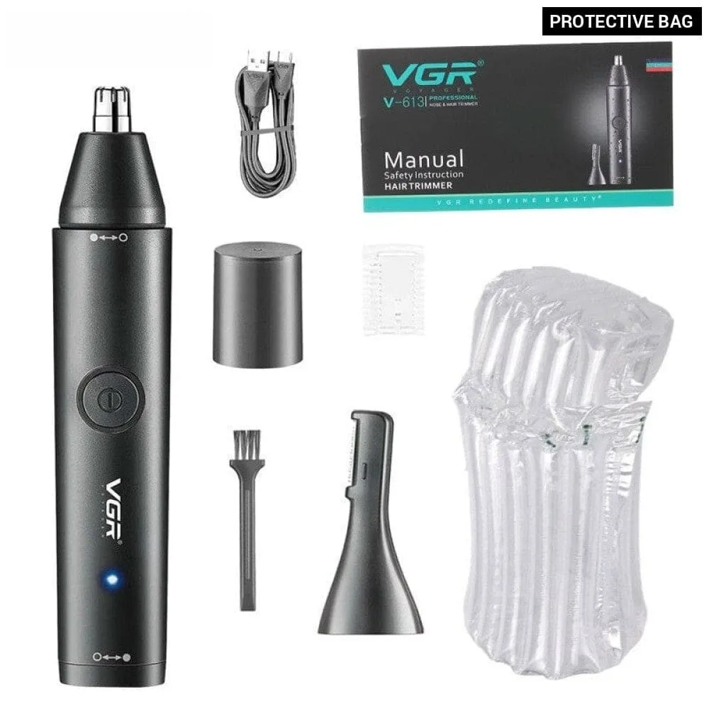 2 In-1 Electric Rechargeable Wet Dry Nose Ear Beard Trimmer for Men