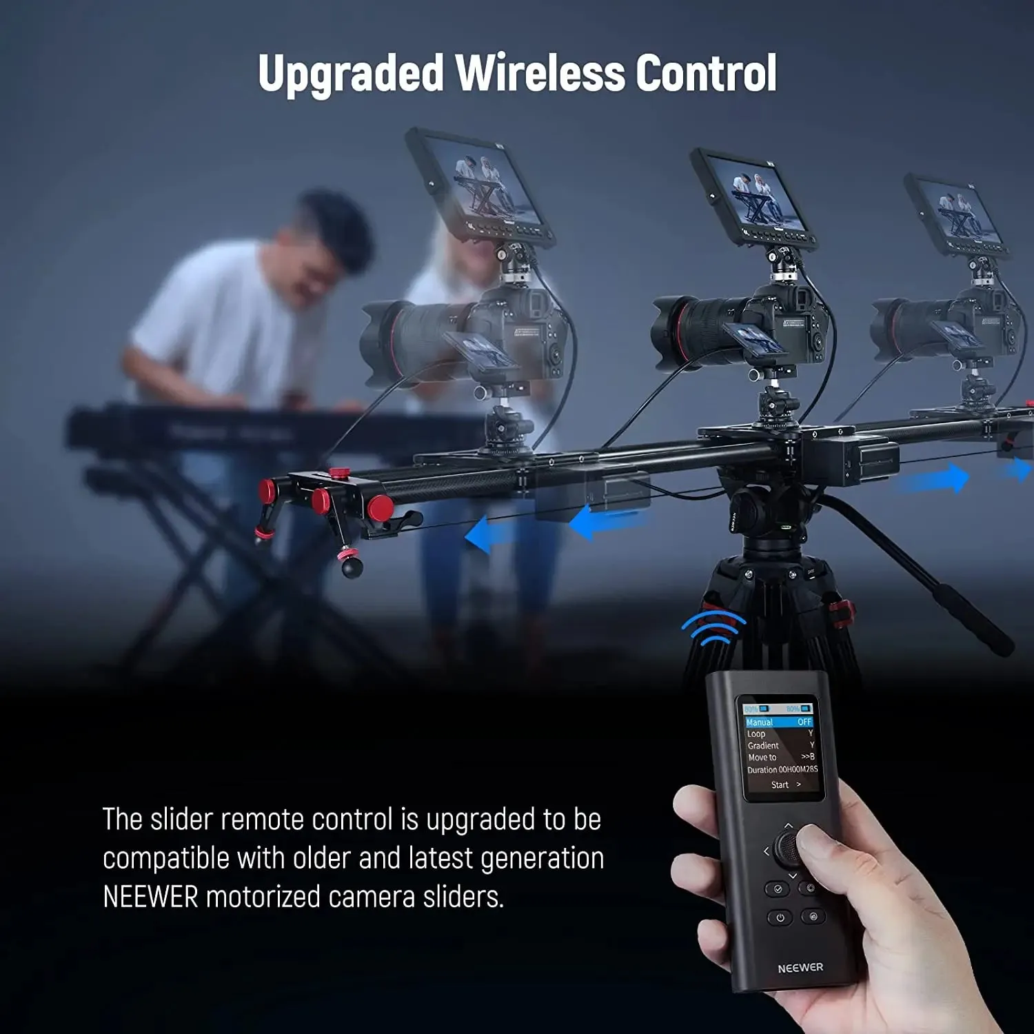 2.4g Remote Control for Motorized Camera Slider Video Mode Time Lapse Photography Carbon Fiber
