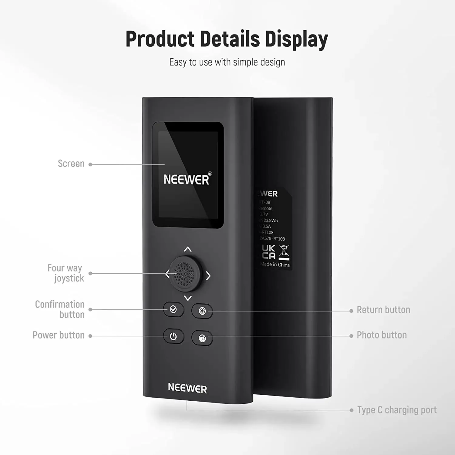 2.4g Remote Control for Motorized Camera Slider Video Mode Time Lapse Photography Carbon Fiber