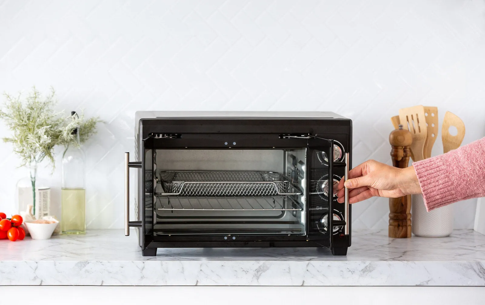 30L Air Fryer Convection Pizza Oven | With Rotisserie & 360° Food Rotation