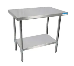48" X 30" Stainless Steel Top Work Table w/ Stainless  Steel Legs and Shelf