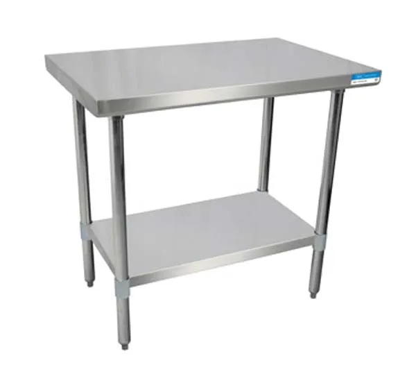 48" X 30" Stainless Steel Top Work Table w/ Stainless  Steel Legs and Shelf