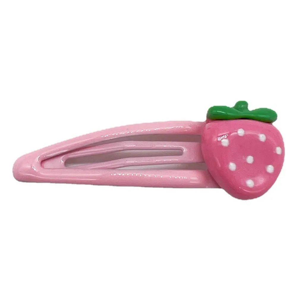 4Pcs Cute Pink Strawberry BB Hair Clips