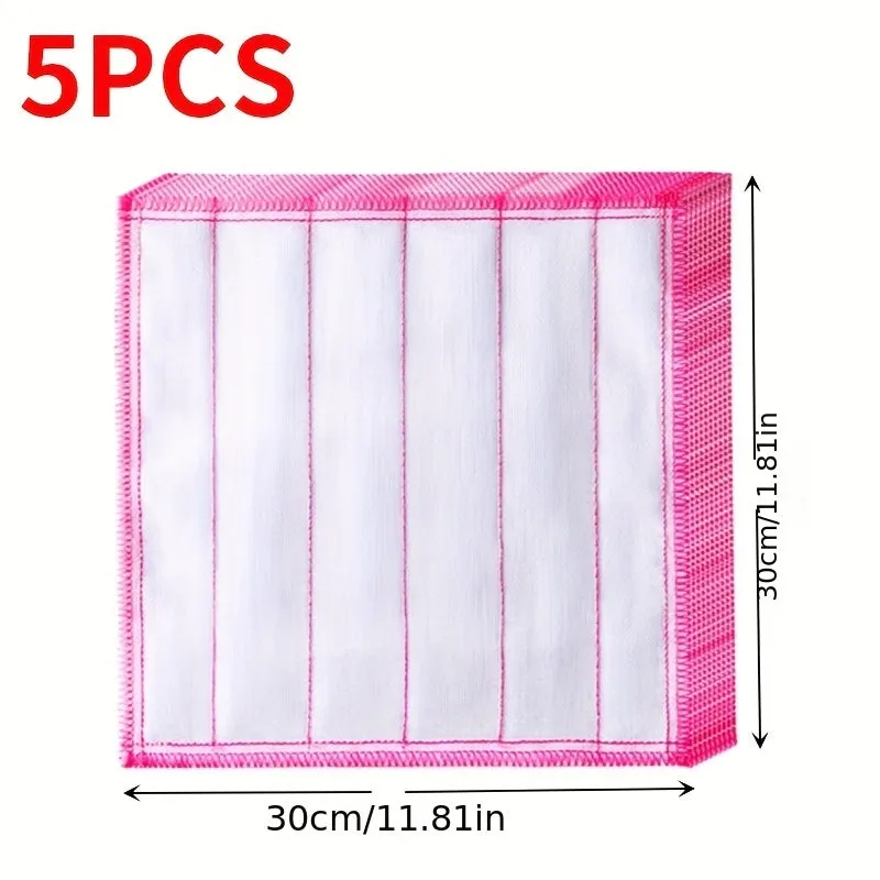 5 Absorbent Microfiber Dish Cloths Lint Free Multipurpose Kitchen Tools
