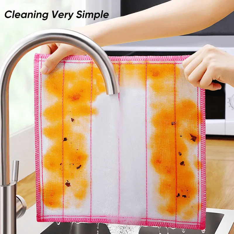 5 Absorbent Microfiber Dish Cloths Lint Free Multipurpose Kitchen Tools