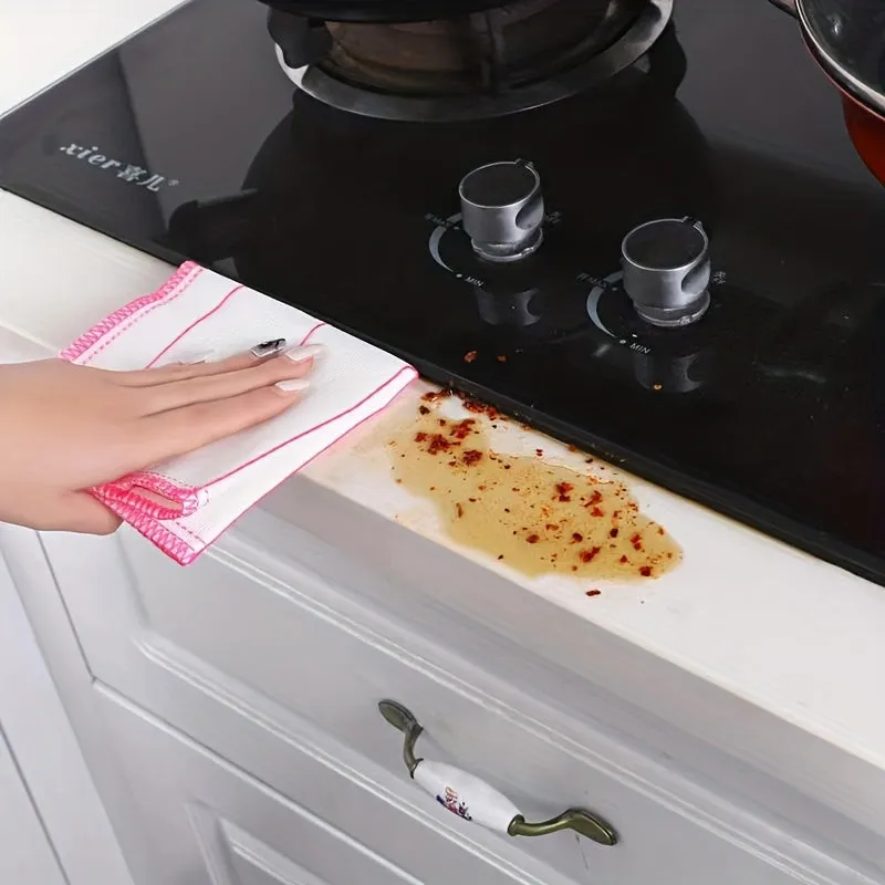 5 Absorbent Microfiber Dish Cloths Lint Free Multipurpose Kitchen Tools
