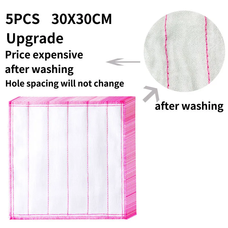5 Absorbent Microfiber Dish Cloths Lint Free Multipurpose Kitchen Tools