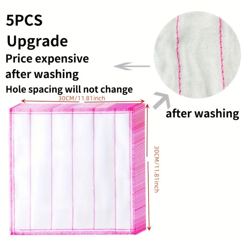 5 Absorbent Microfiber Dish Cloths Lint Free Multipurpose Kitchen Tools
