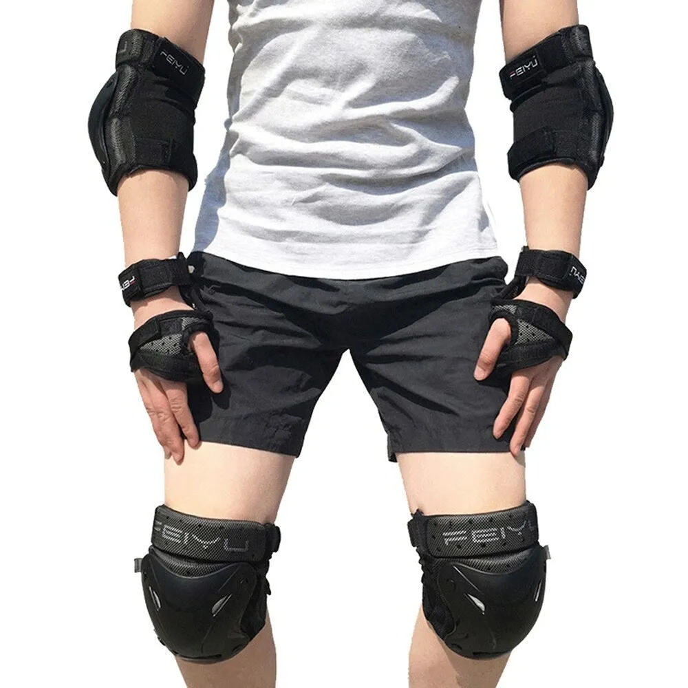 6pcs Adult/kids Knee Elbow Wrist Protective Pads for Roller Skating Skateboard Cycling