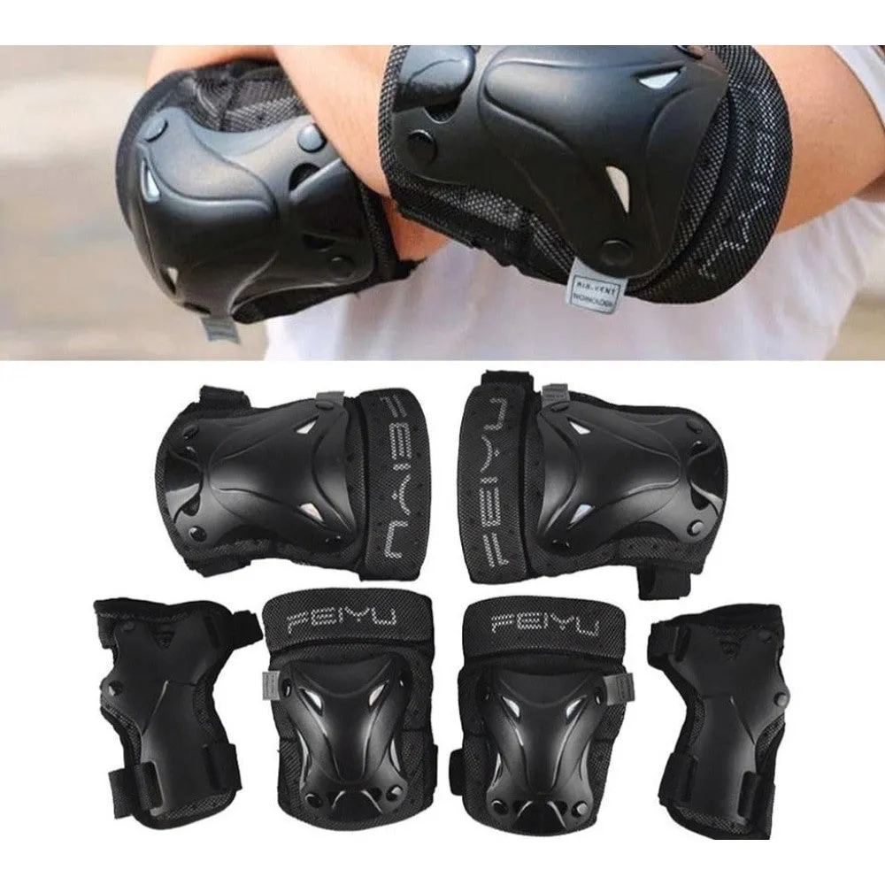 6pcs Adult/kids Knee Elbow Wrist Protective Pads for Roller Skating Skateboard Cycling