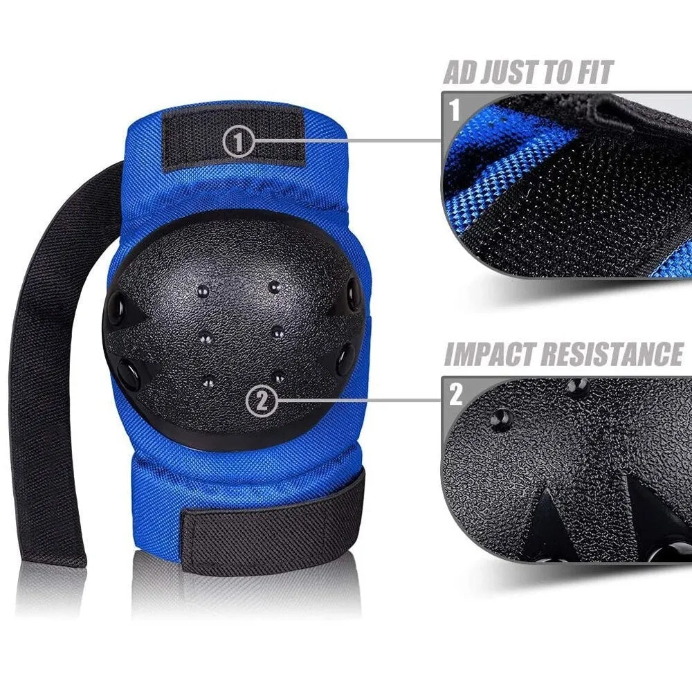 6pcs/set Adult Knee Elbows Pads Wrist Guards Protective Gear Set for Skateboarding Roller Skating