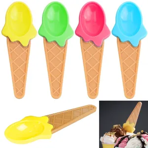 8 Ice Cream Scoop Spoon Cone Shaped Plastic Children Party Favors Baby Serving