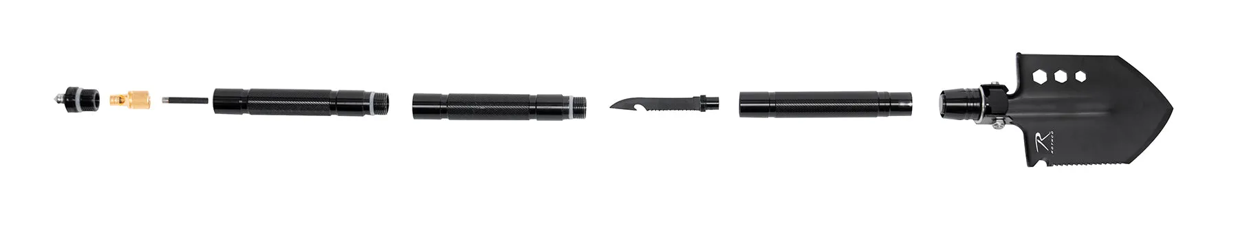 8-in-1 Multi-Tool Survival Shovel / Portable Camping Entrenching Tool - Stainless Steel