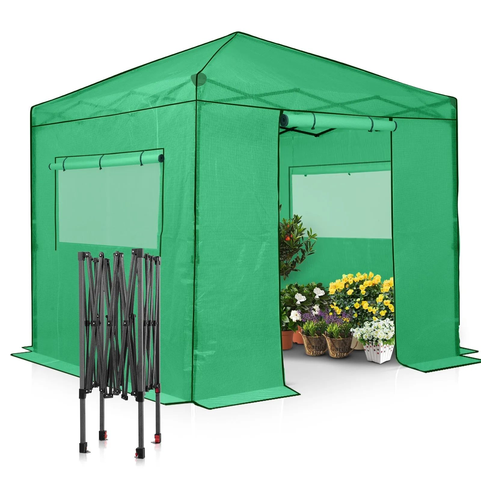 8x8 Portable Walk-in Greenhouse