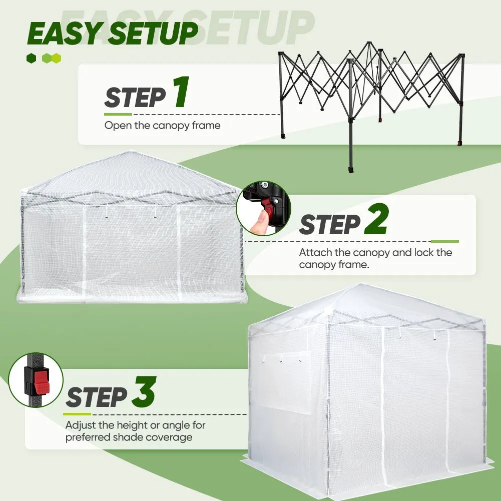 8x8 Portable Walk-in Greenhouse