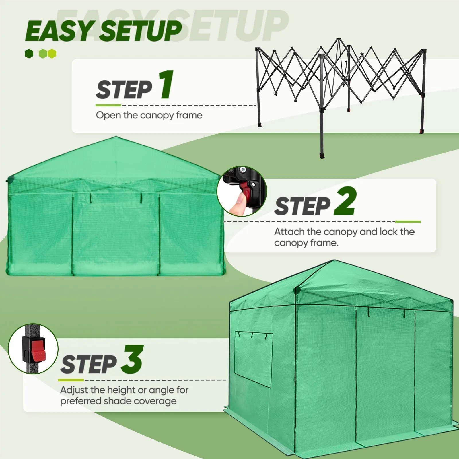 8x8 Portable Walk-in Greenhouse