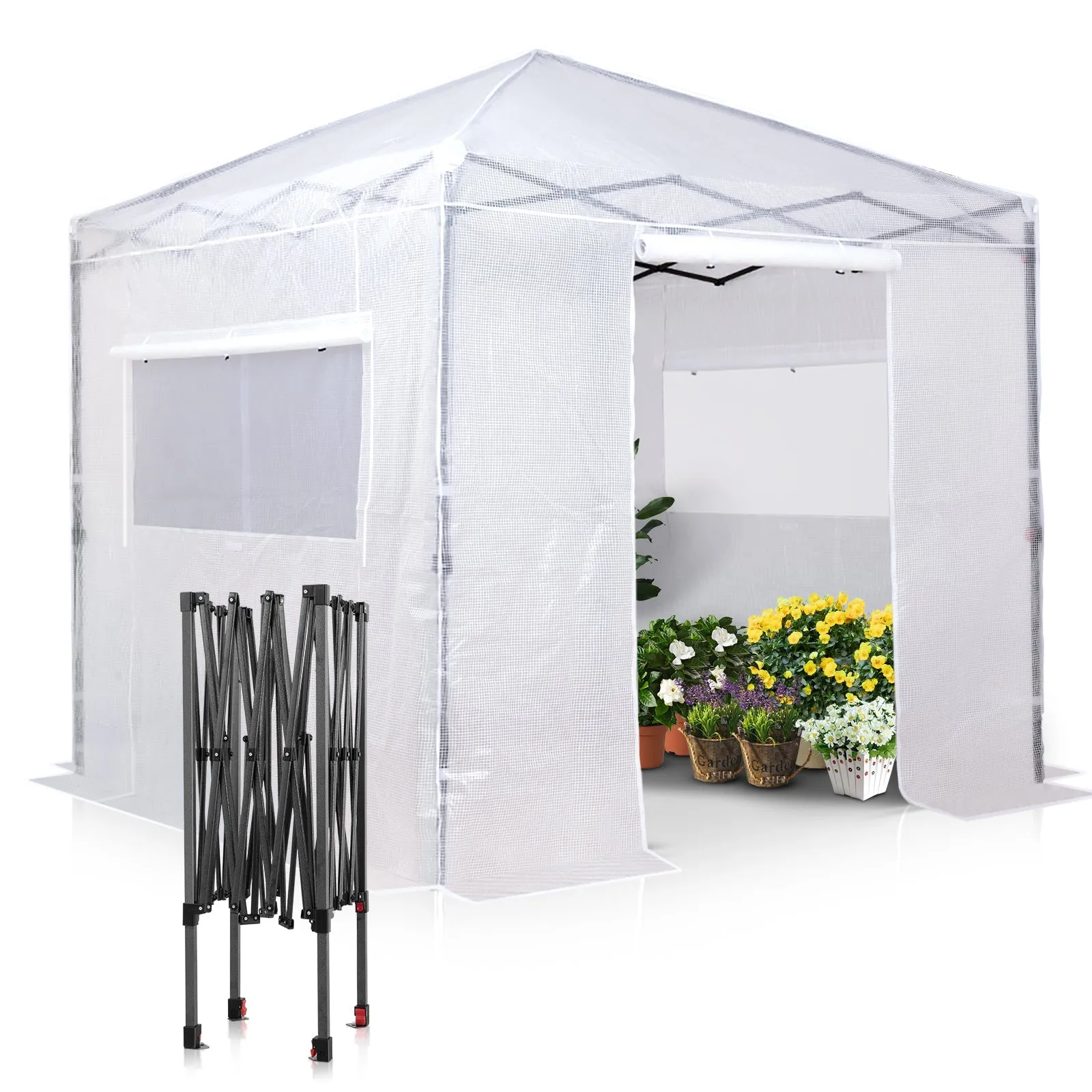 8x8 Portable Walk-in Greenhouse