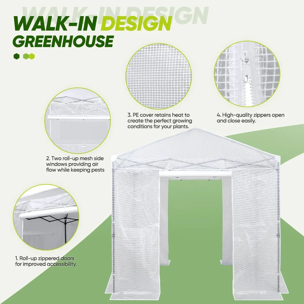 8x8 Portable Walk-in Greenhouse