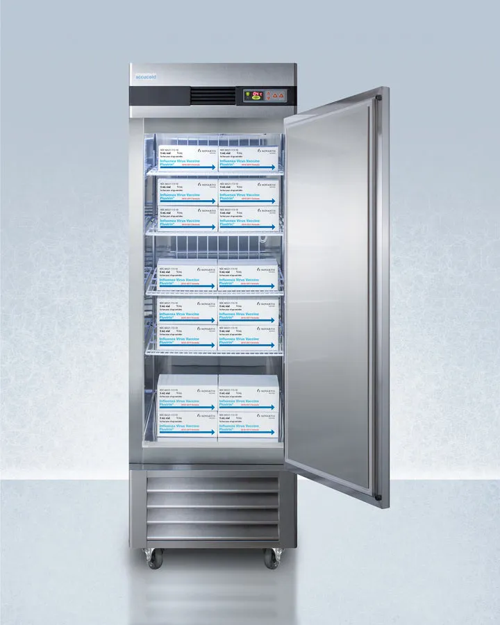 Accucold 28" Wide Pharmacy Refrigerator Stainless Steel RH Door Swing