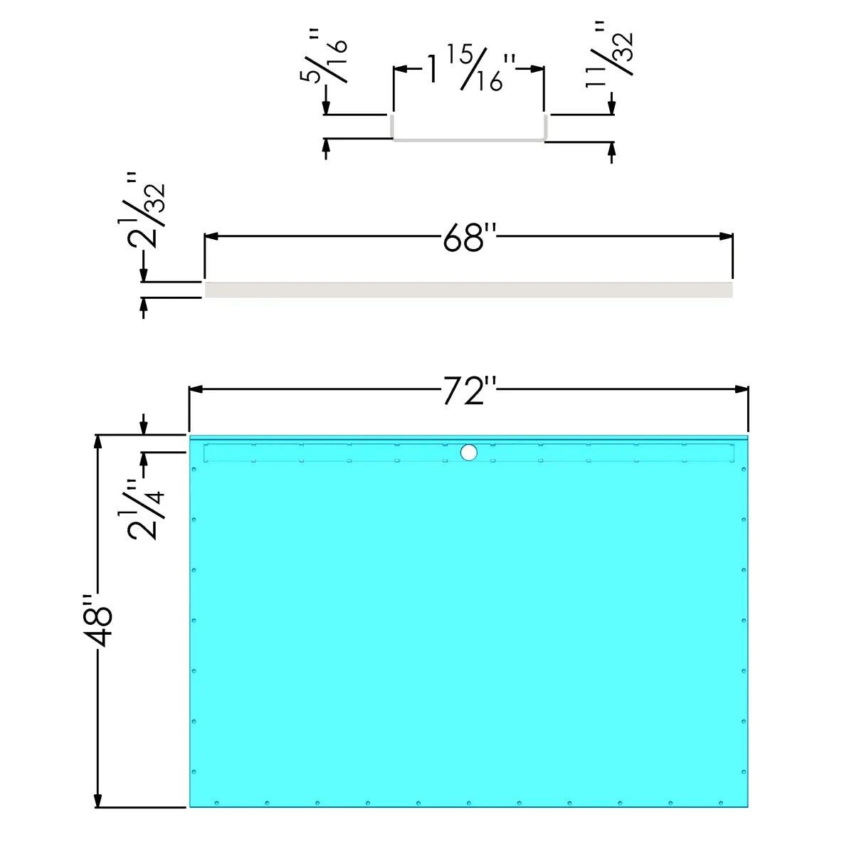 Arc Ultimate Linear Shower Base - 72" x 48"