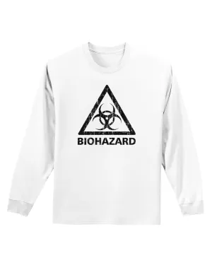 Biohazard Sign Distressed Adult Long Sleeve Shirt