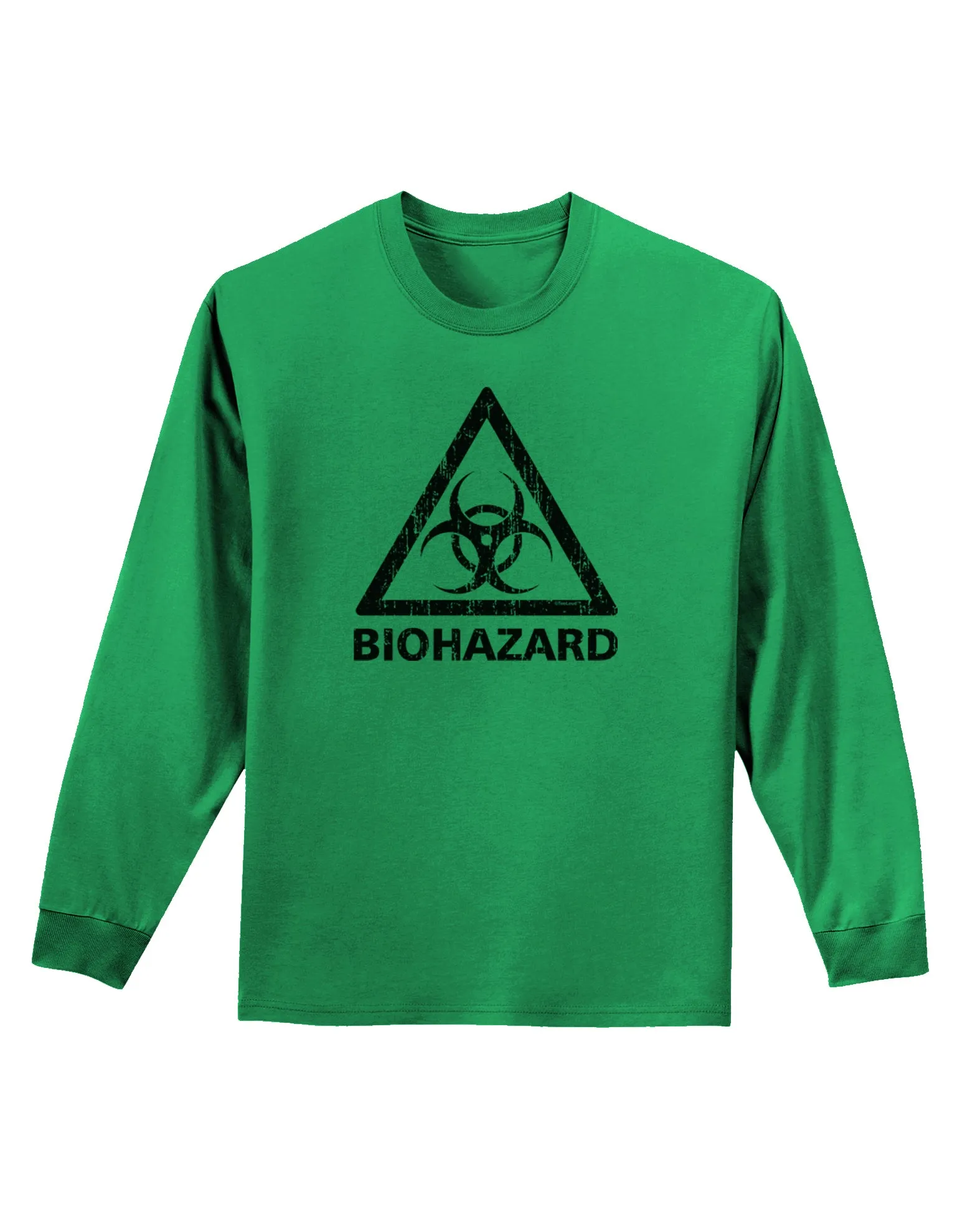 Biohazard Sign Distressed Adult Long Sleeve Shirt