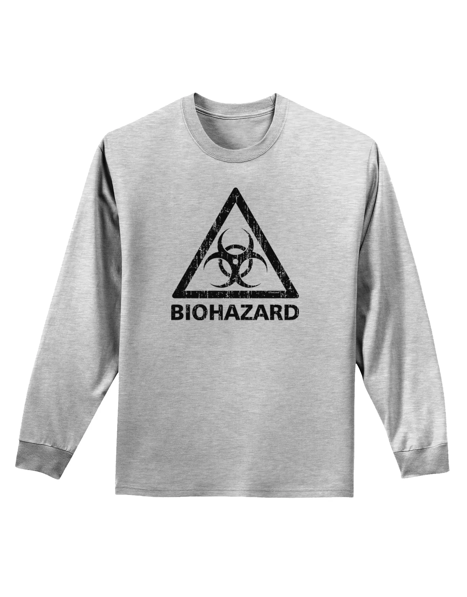 Biohazard Sign Distressed Adult Long Sleeve Shirt