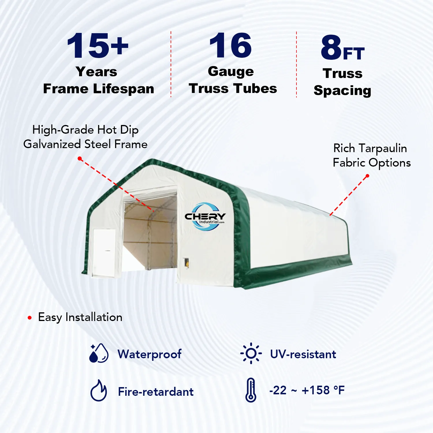 Double Truss Storage Shelter W40'xL80'xH23'