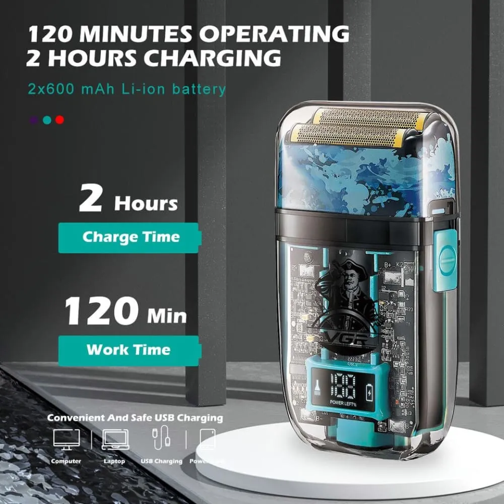 Electric Rechargeable Washable Led Display Shaver for Men