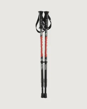 Fizan Trek Pole Pair - Black/Red
