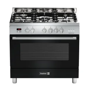 Gas Cooker SFCTPD95 Anthra. 5 Gas Burner including 1 Wok Burner with large-capacity Oven and Steam Oven.