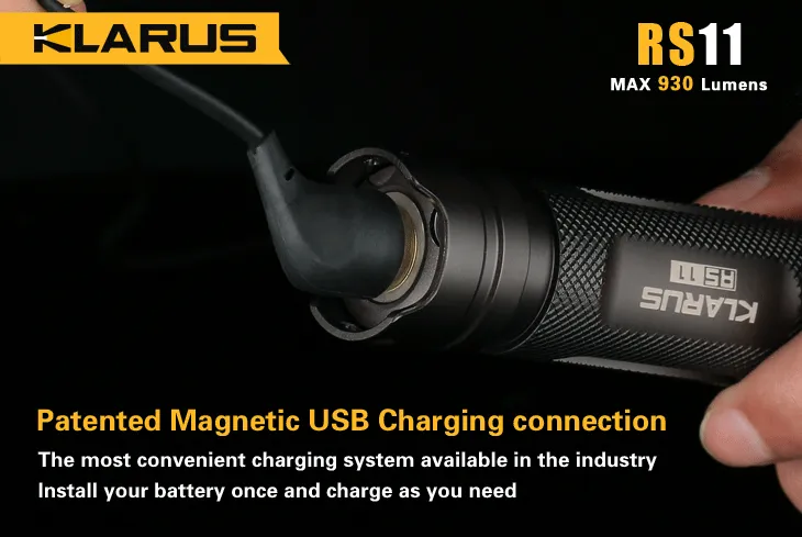 Klarus RS11 2 x (R)CR123A / 1 x 18650 CREE XM-L2 U2 930 Lumen LED Flashlight