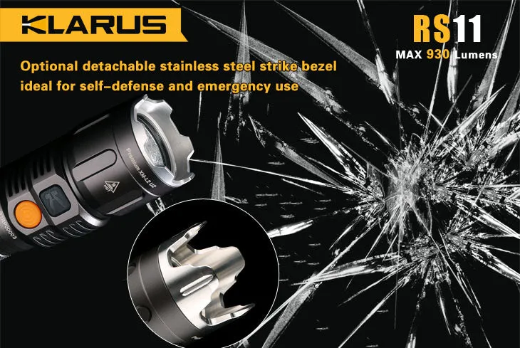 Klarus RS11 2 x (R)CR123A / 1 x 18650 CREE XM-L2 U2 930 Lumen LED Flashlight