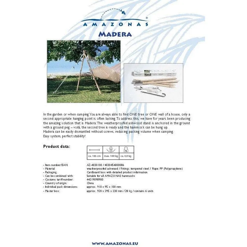 Madera Wooden Post Hammock Stand