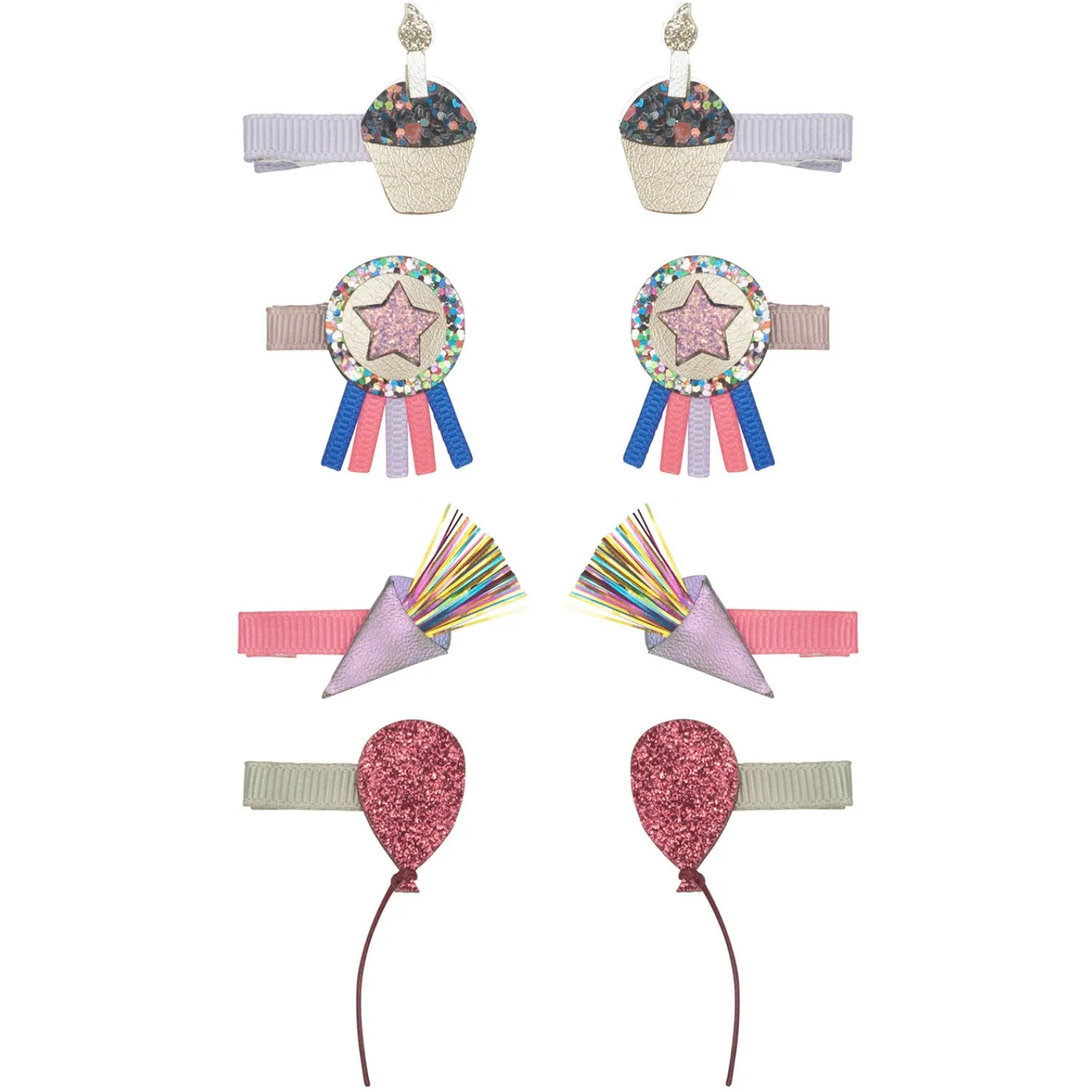 Mimi & Lula 8 Hairclips - Birthday Theme Party Time