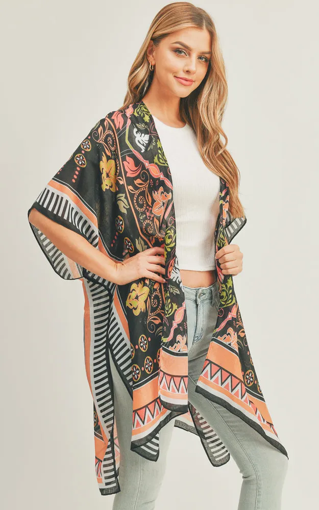 MS0290 Boho Pattern Cover-up Kimono