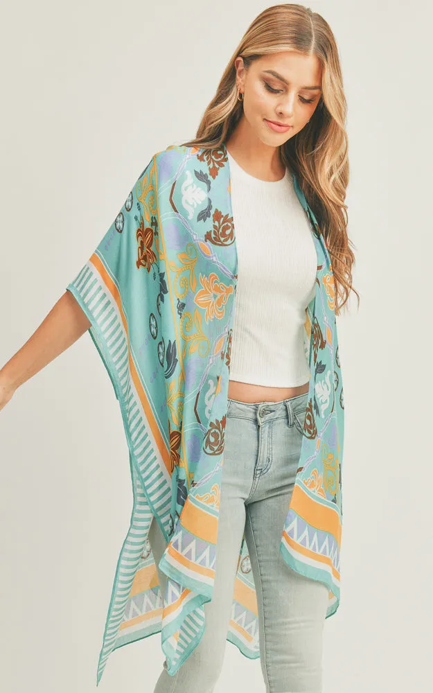 MS0290 Boho Pattern Cover-up Kimono