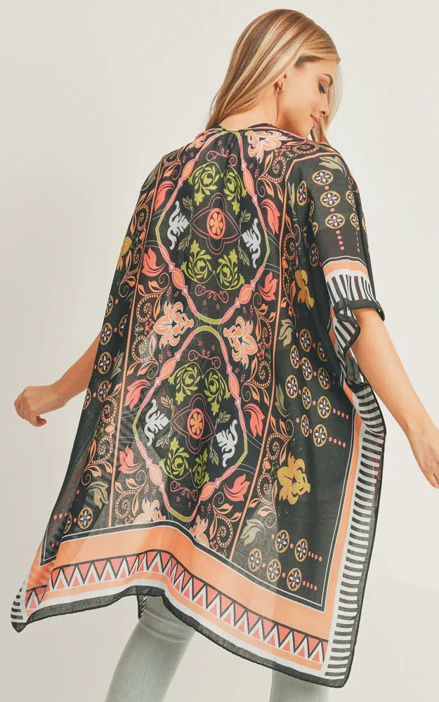 MS0290 Boho Pattern Cover-up Kimono
