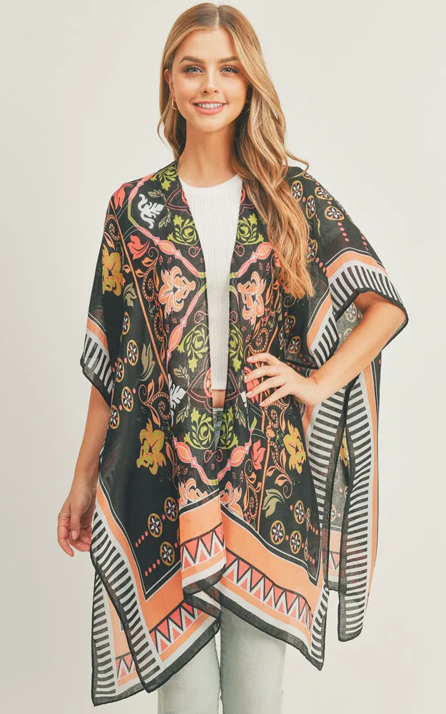 MS0290 Boho Pattern Cover-up Kimono