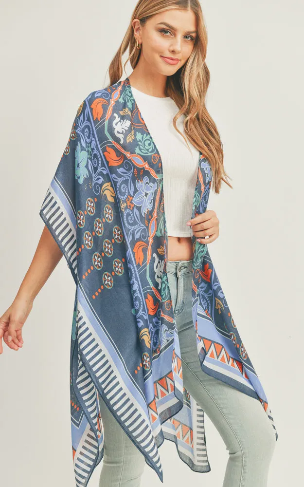 MS0290 Boho Pattern Cover-up Kimono