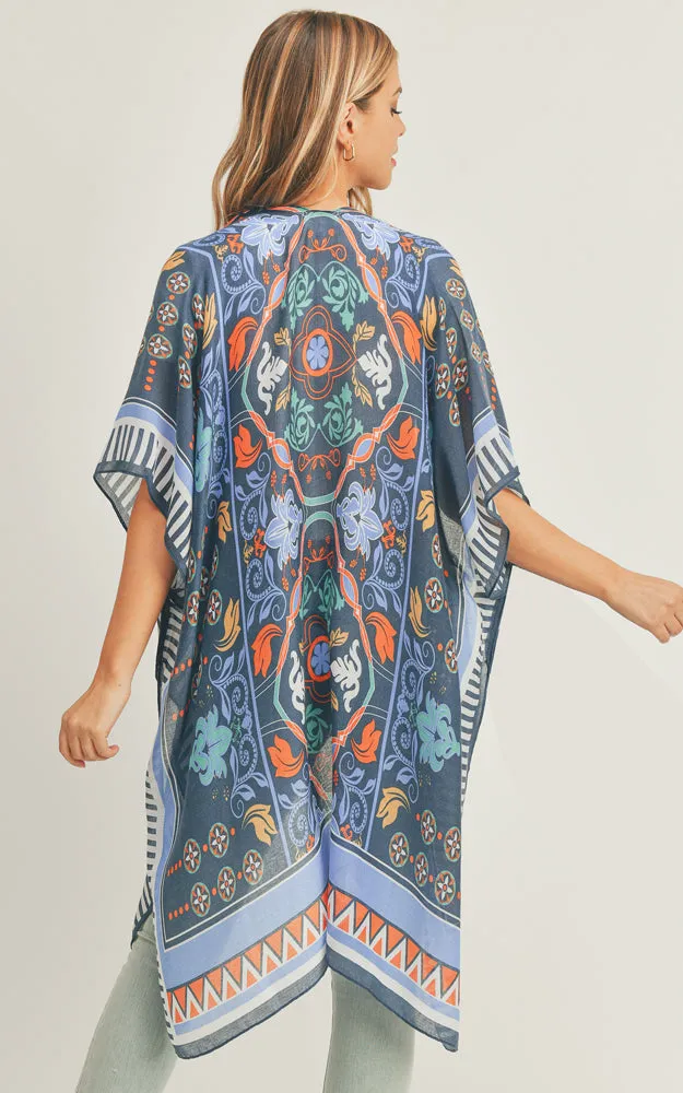 MS0290 Boho Pattern Cover-up Kimono