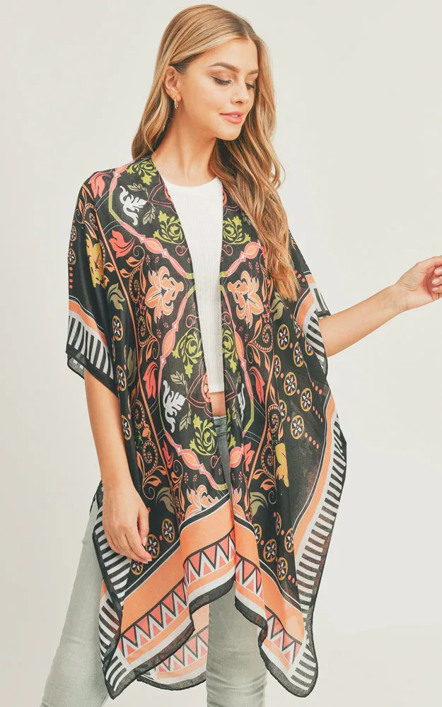 MS0290 Boho Pattern Cover-up Kimono