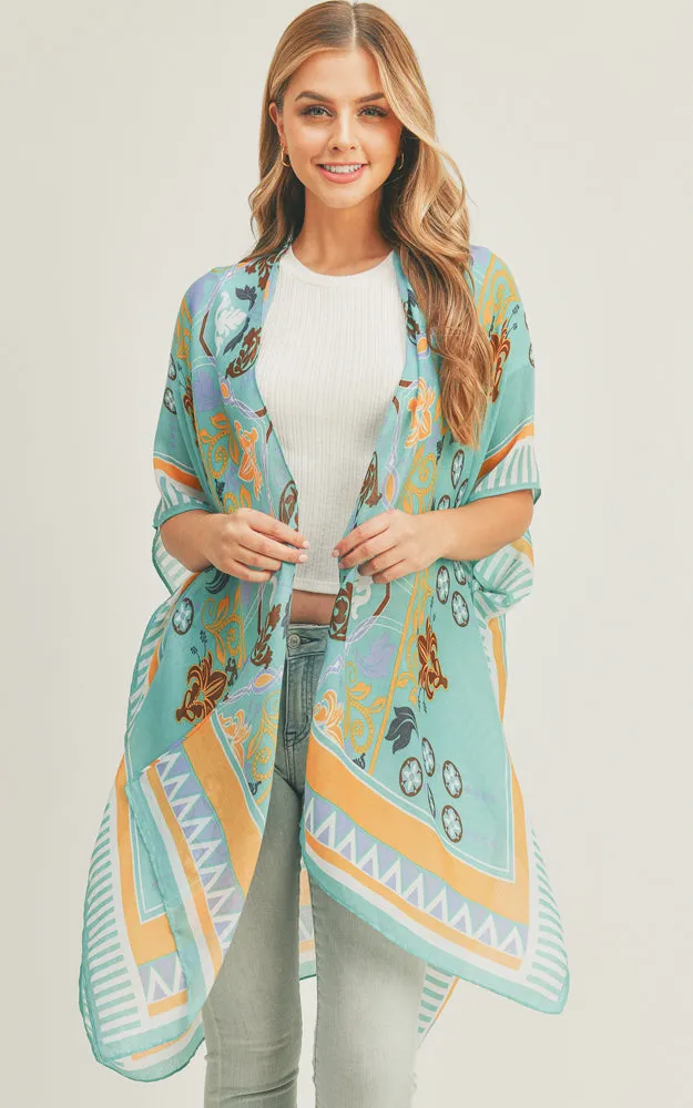 MS0290 Boho Pattern Cover-up Kimono