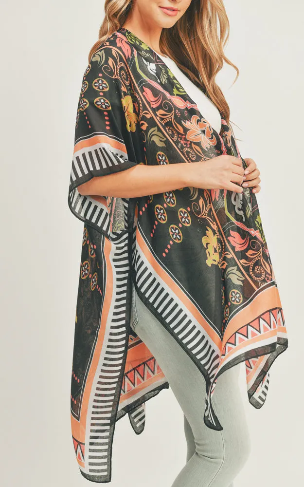 MS0290 Boho Pattern Cover-up Kimono