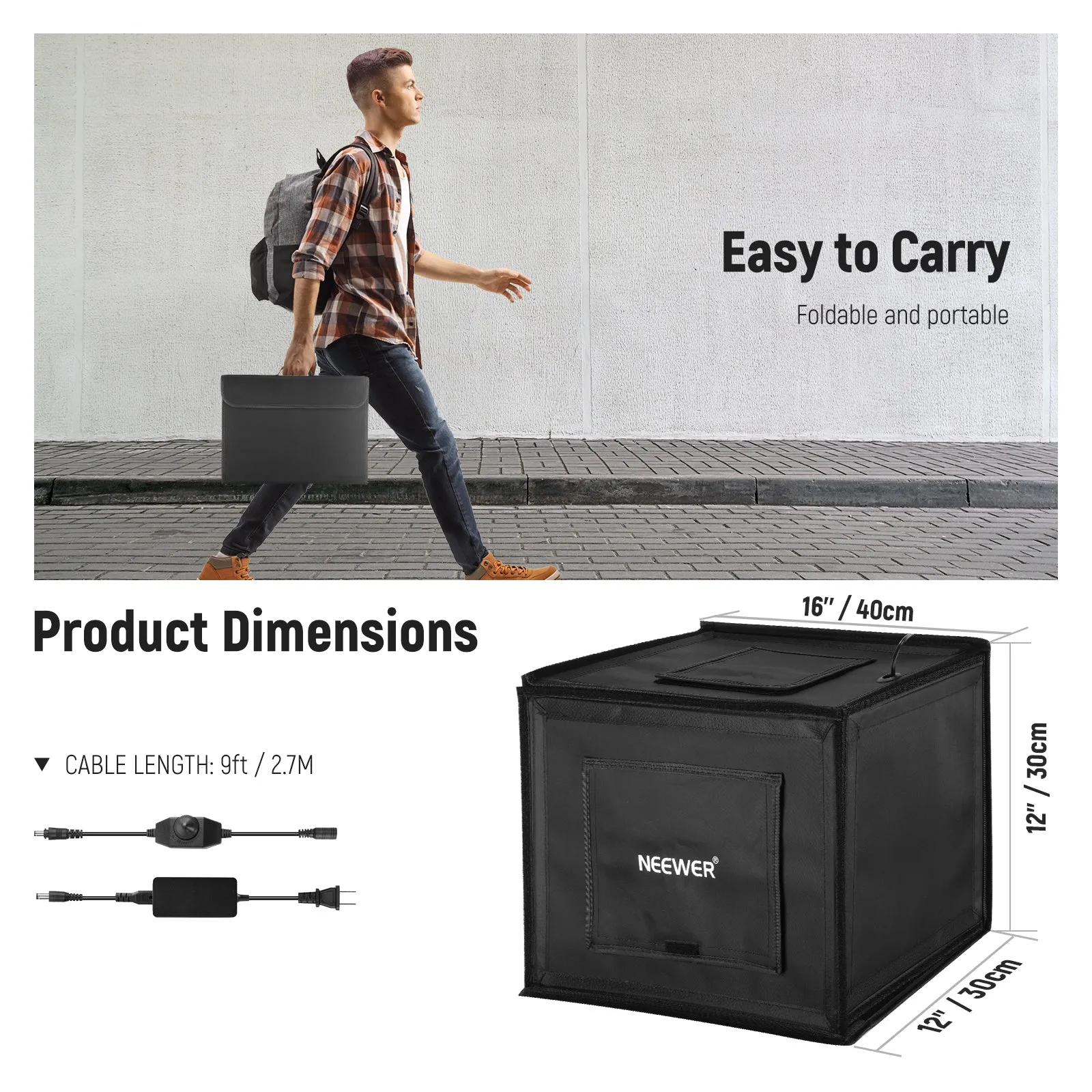 NEEWER  16" x 12" x 12" Photo Studio Light Box