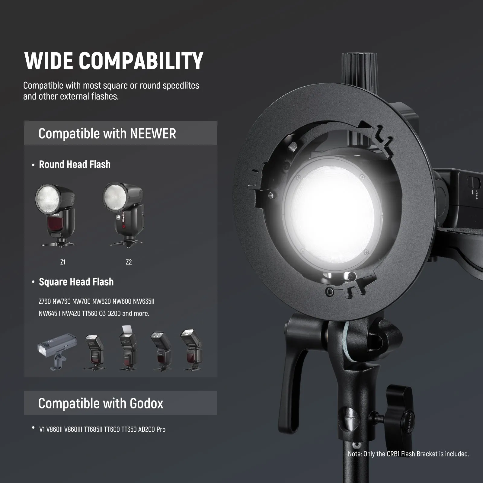NEEWER CRB1 S Type Bracket Holder with Bowens Mount
