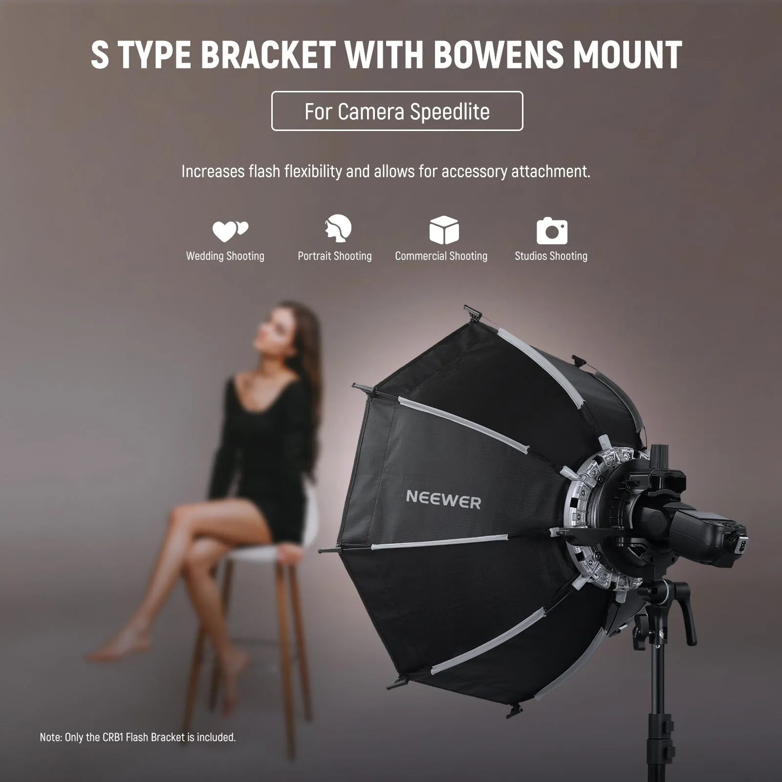 NEEWER CRB1 S Type Bracket Holder with Bowens Mount
