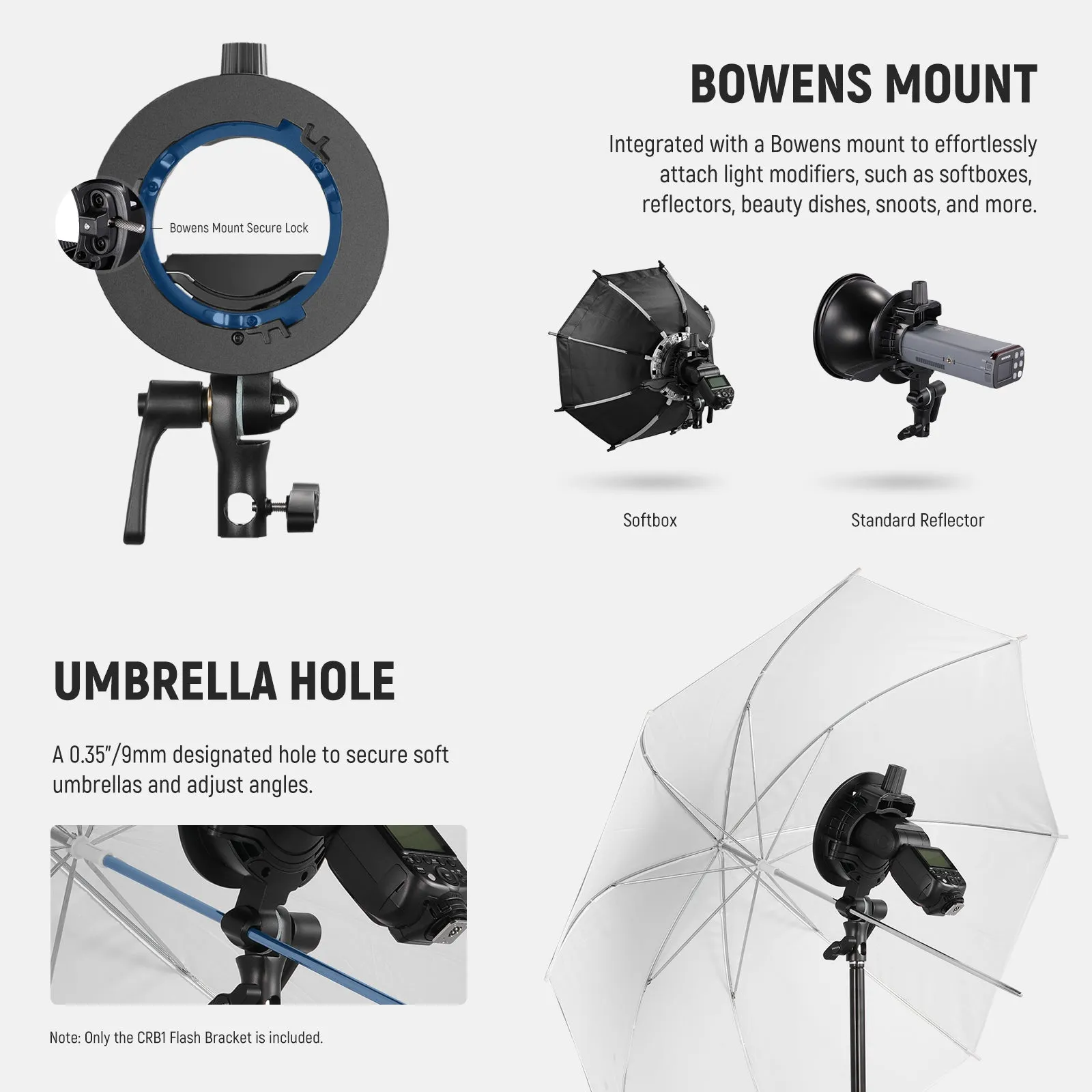 NEEWER CRB1 S Type Bracket Holder with Bowens Mount
